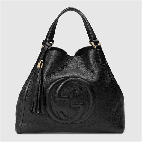 berretta di gucci|Gucci black leather handbags.